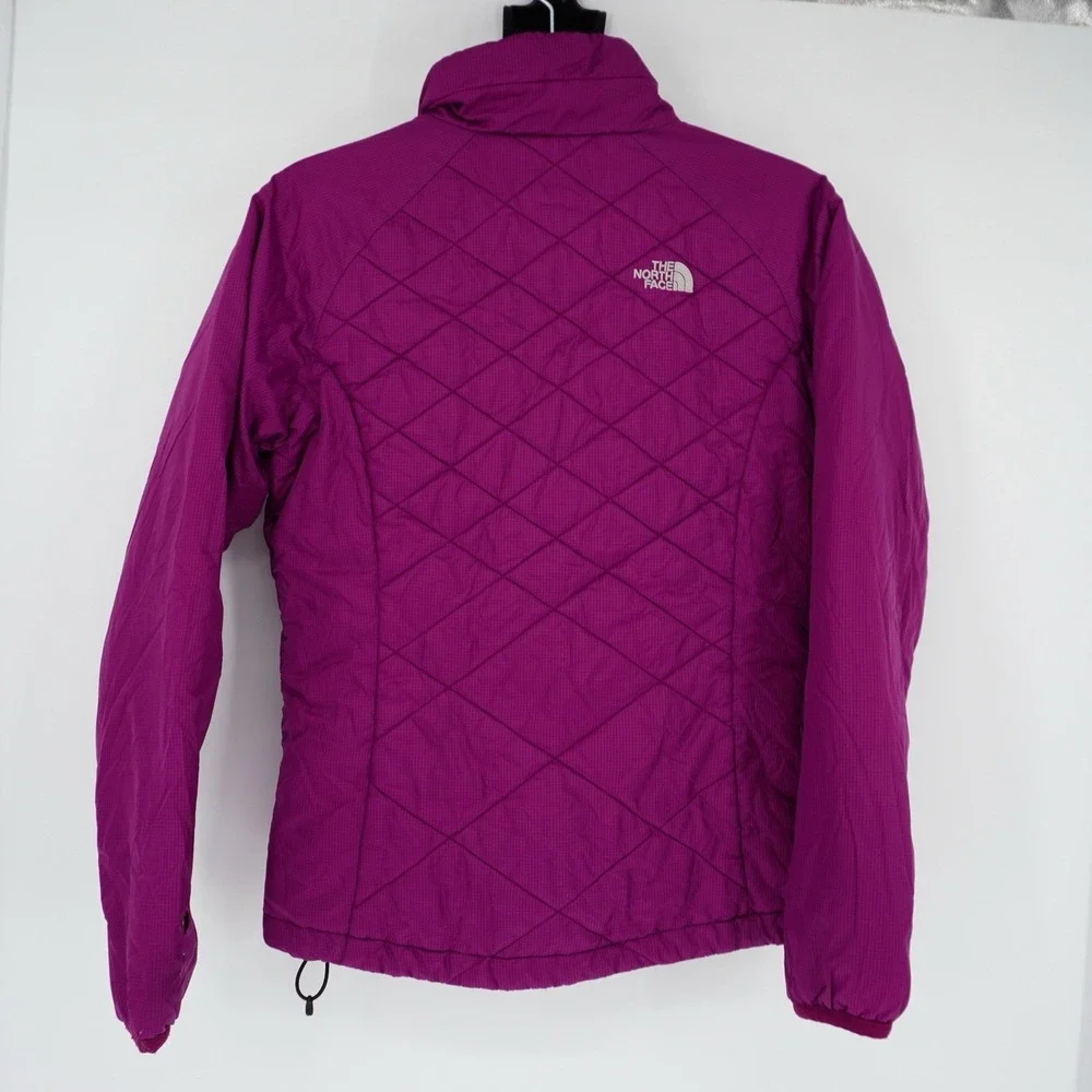 The North Face Women's Purple Quilted Puffer Jacket Full Zip Small FLAW Gorpcore